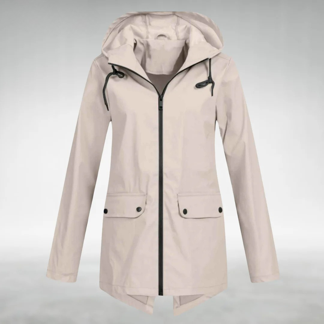 Beżowy | Stylowy Wodoodporny Parka