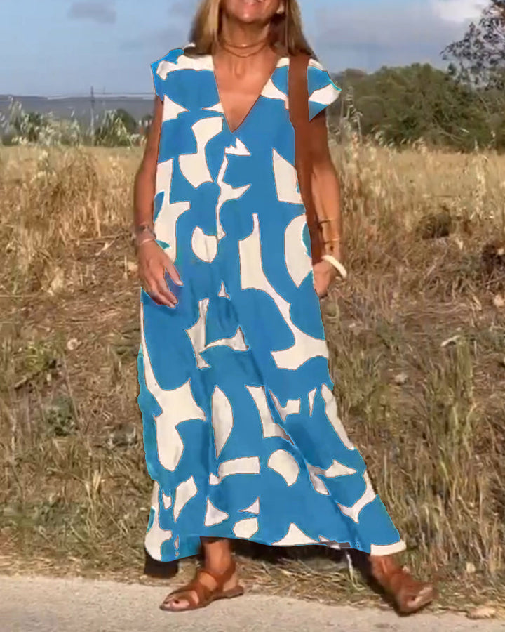 Alvina - Luźna Sukienka Abstrakcyjna