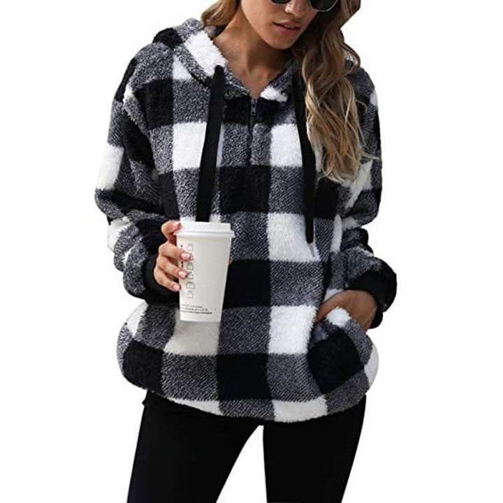 Mariam - Stylowy Sweter z Połowicznym Zamkiem