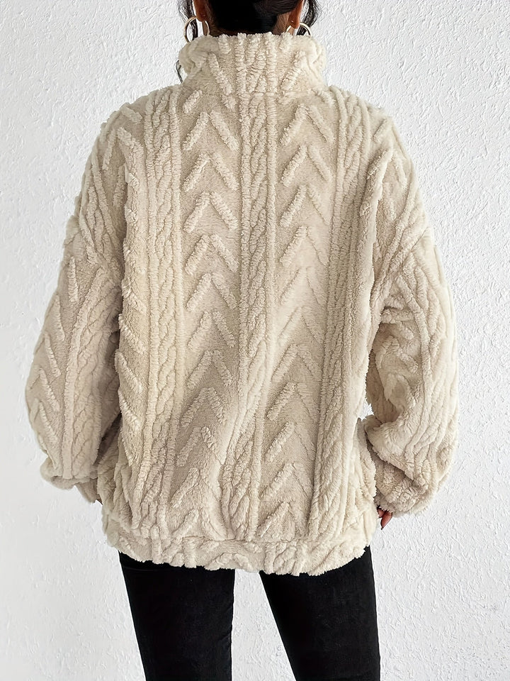 Aila - Puchaty Sweter z Zippem