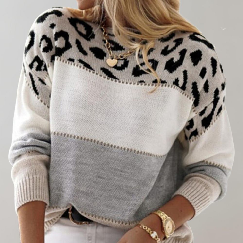 Cheyenne - Casual Bluza z Wzorem Lamparta