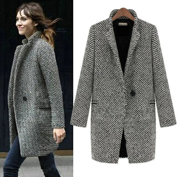 Evelyn - Elegancka Wełniana Kurtka Zimowa