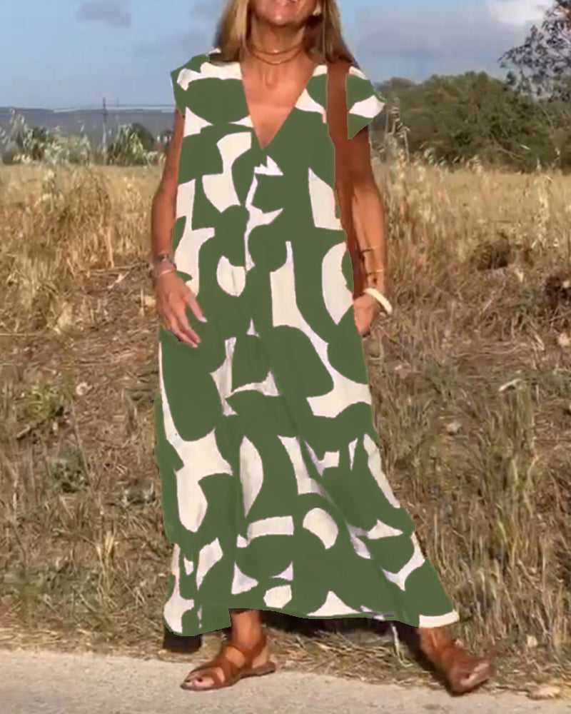 Alvina - Luźna Sukienka Abstrakcyjna