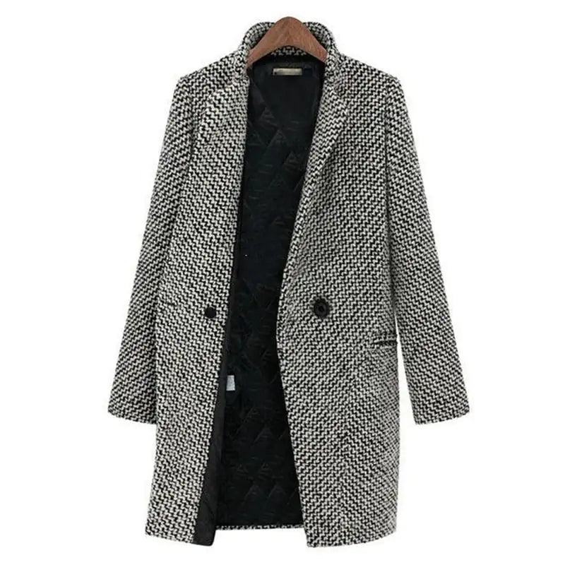 Evelyn - Elegancka Wełniana Kurtka Zimowa