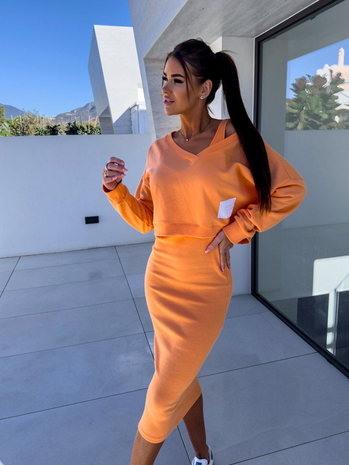 Mireille - Stylowy Zestaw Bluzy i Sukienki
