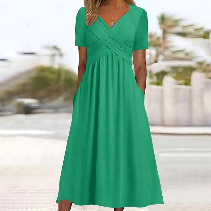 Vicky - Midi Sukienka w Stylu Casual Elegance