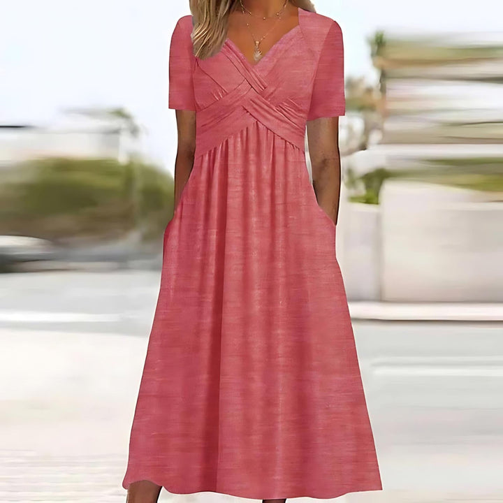 Vicky - Midi Sukienka w Stylu Casual Elegance