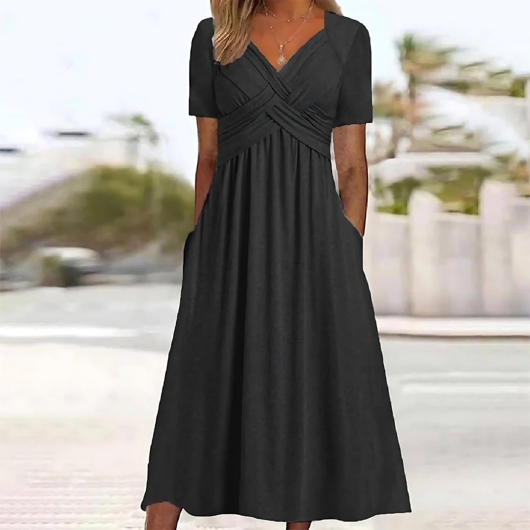 Vicky - Midi Sukienka w Stylu Casual Elegance