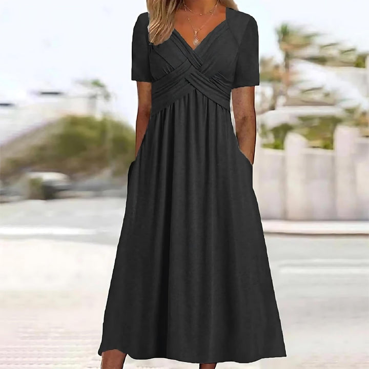 Vicky - Midi Sukienka w Stylu Casual Elegance