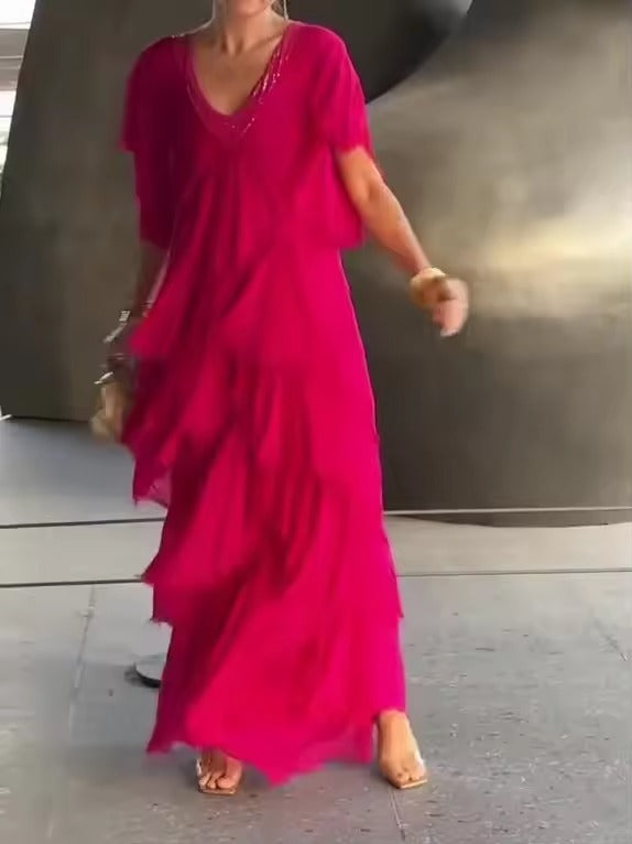 Anselia - Sukienka Boho z Falbanami