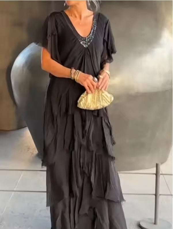 Anselia - Sukienka Boho z Falbanami