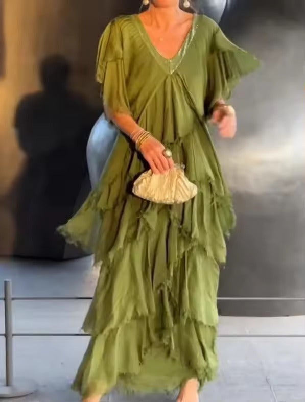 Anselia - Sukienka Boho z Falbanami