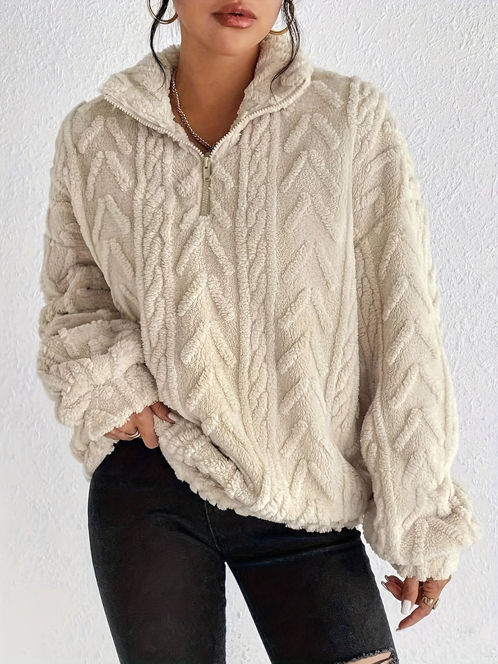 Aila - Puchaty Sweter z Zippem