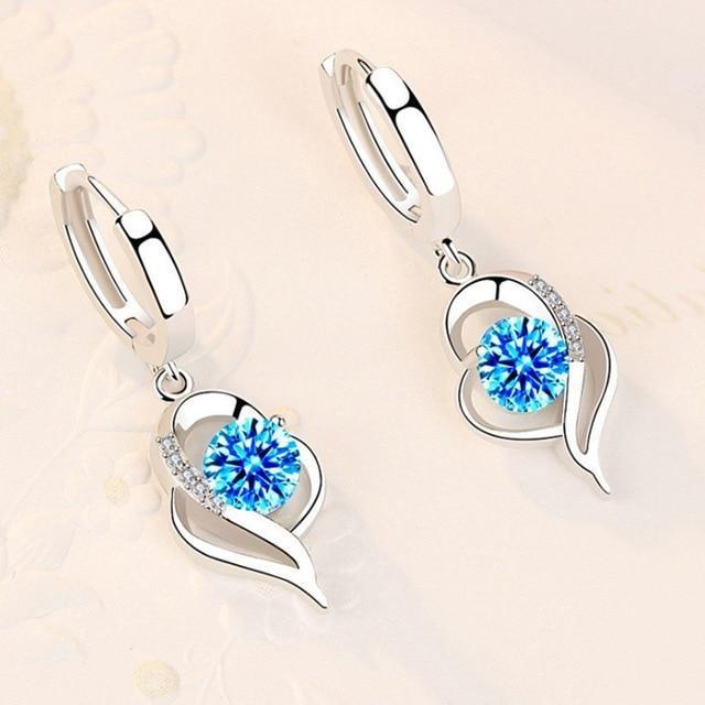 925er Sterlingsilber i mit Zirkonia versehene Blumenohringe