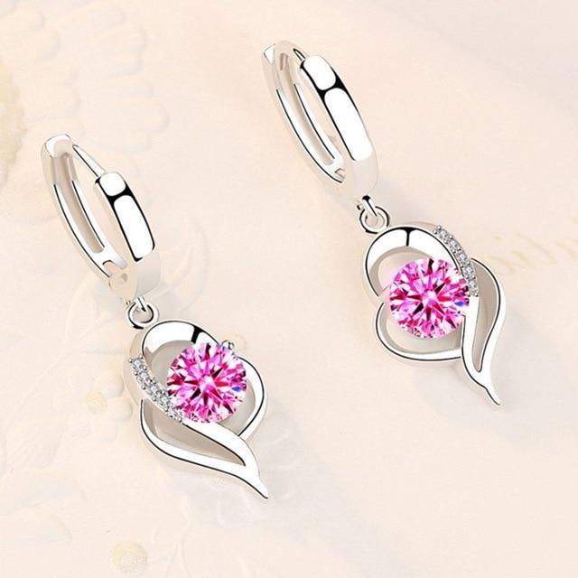 925er Sterlingsilber i mit Zirkonia versehene Blumenohringe
