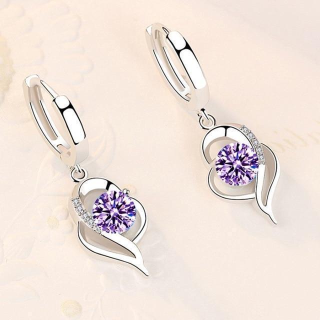 925er Sterlingsilber i mit Zirkonia versehene Blumenohringe
