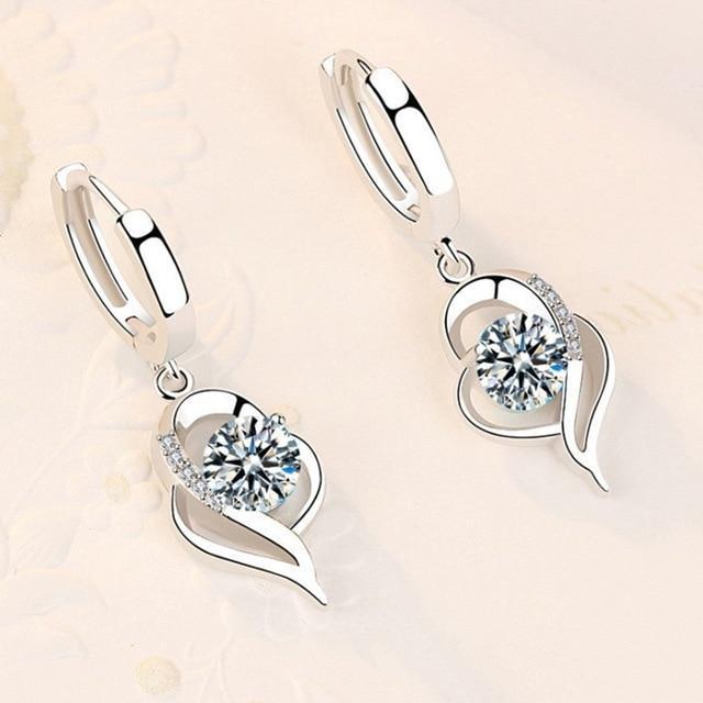 925er Sterlingsilber i mit Zirkonia versehene Blumenohringe